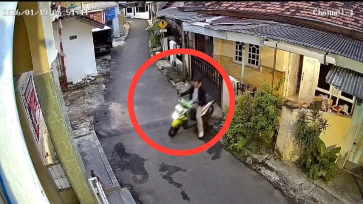 Aksi pencurian motor di Bandar Lampung terekam kamera CCTV